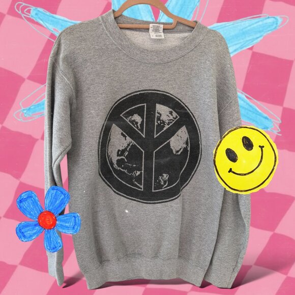 BOUTIQUE PEACE SIGN SWEATSHIRT - Picture 2 of 3